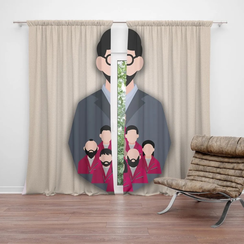 Sablio Záves Money heist Profesor a jeho tím Béžová: 2ks 140x250cm