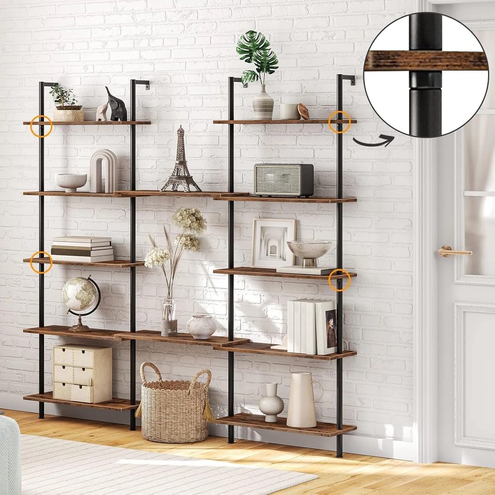 Knihovna Vasagle Zorami 60 cm černá/hnědá