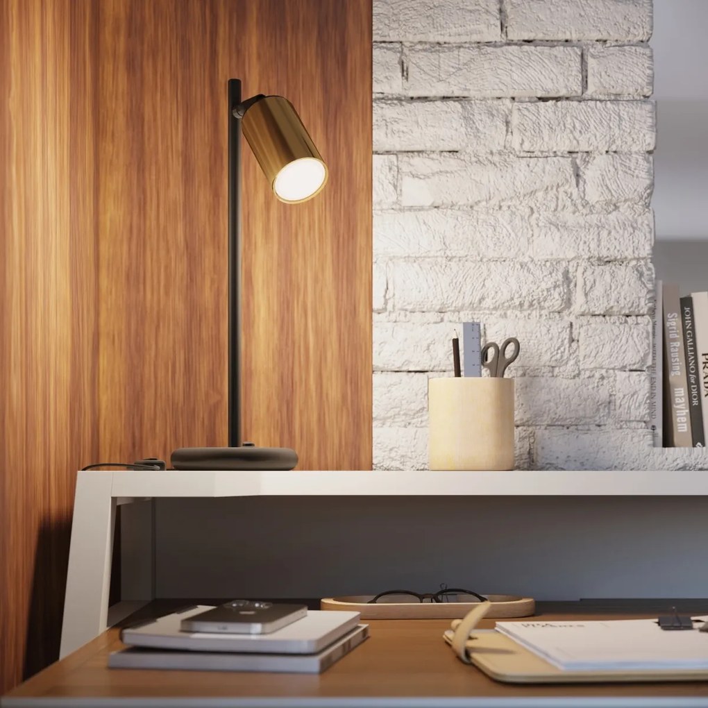 Stolná lampa Winx, 1x zlaté kovové tienidlo