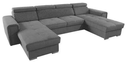 Rozkladacia sedacia súprava s univerzálnym rohom do U s úložným priestorom SALVADA tmavosivá