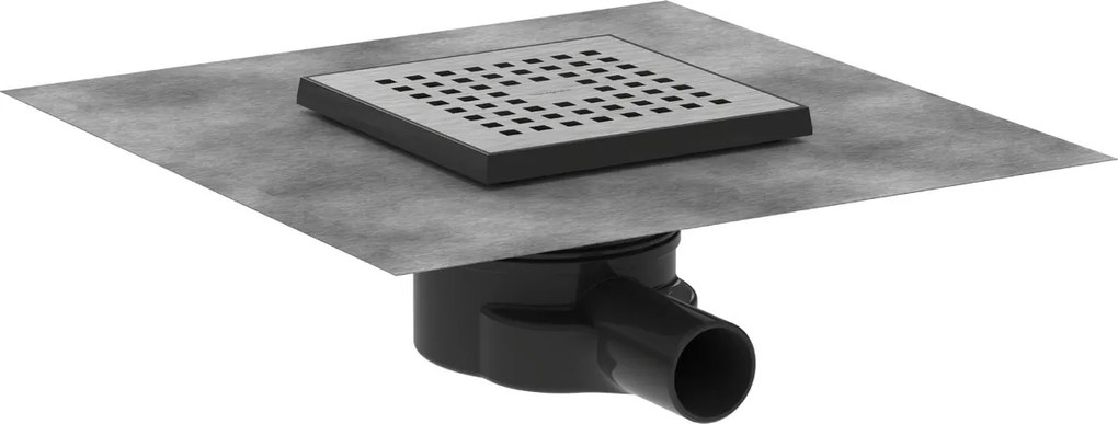 Hansgrohe RainDrain Point, úplná sada podlahového vpustu 150x150, kartáčovaná nerezová oceľ, HAN-56248800