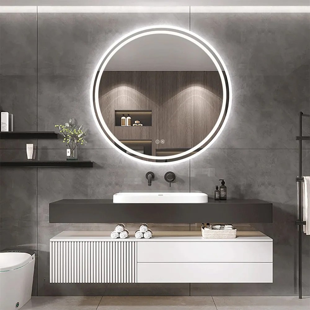 Rea Zrkadlo ⌀80 cm s regulovateľným LED osvetlením HOM-05520