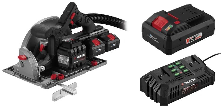 Parkside Performance®  Aku ručná kotúčová píla Pphksa 40- Li A1 + Smart akumulátor 20 V/4 Ah + Dvojitá nabíjačka na akumulátor 20 V/4,5 A  (800010735)