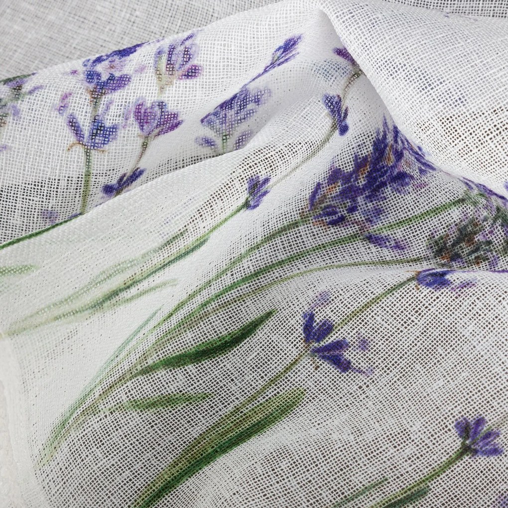 Záves ELLA 150X30 cm, bielo-fialový