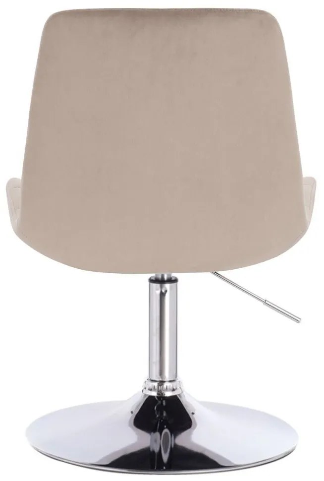 LuxuryForm DESIGN Stolička PARIS VELUR na striebornom tanieri - latte