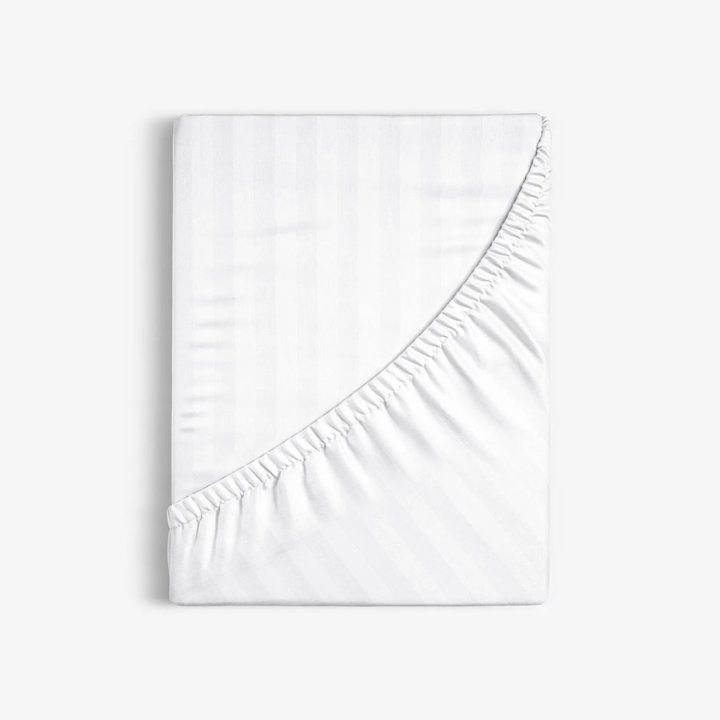 Goldea damašková napínacia plachta - biele saténové prúžky 90 x 200 cm