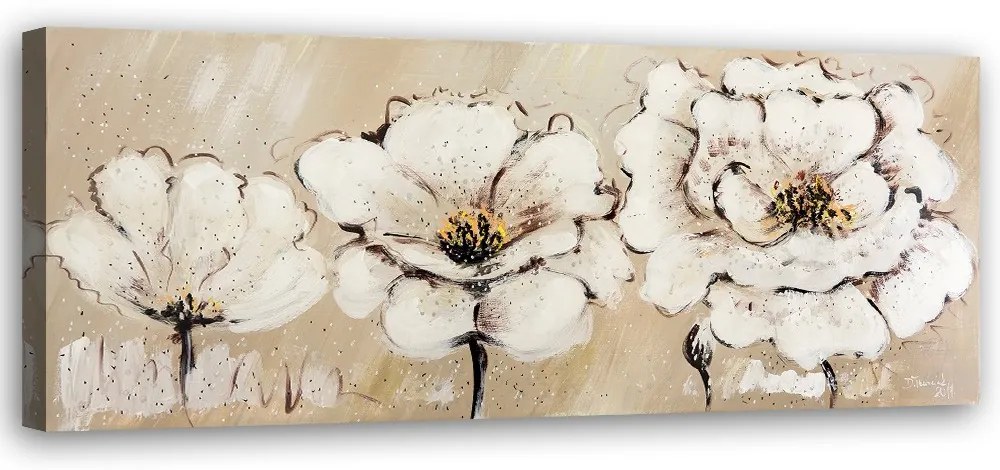 Gario Obraz na plátne Tri biele kvety Rozmery: 120 x 40 cm