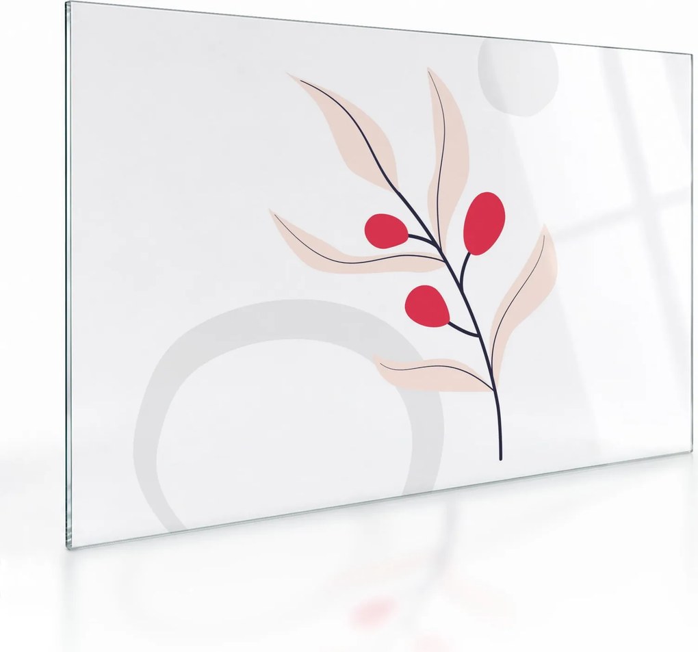 Sklenený obraz - Ružová florálna abstrakcia N⁰3 (70x50 cm)
