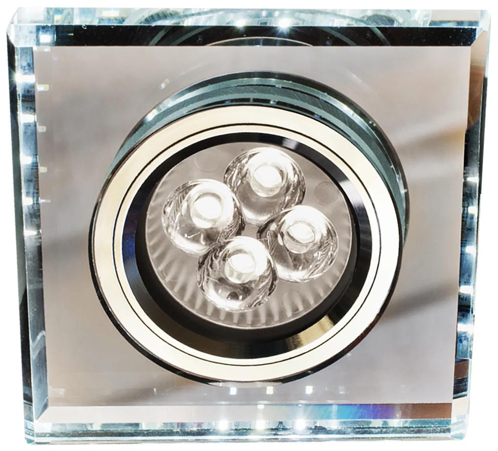 CLX Stropné LED podhľadové osvetlenie FALL, 1xGU10 50W + LED 3W, studená biela, 9x9cm, biele