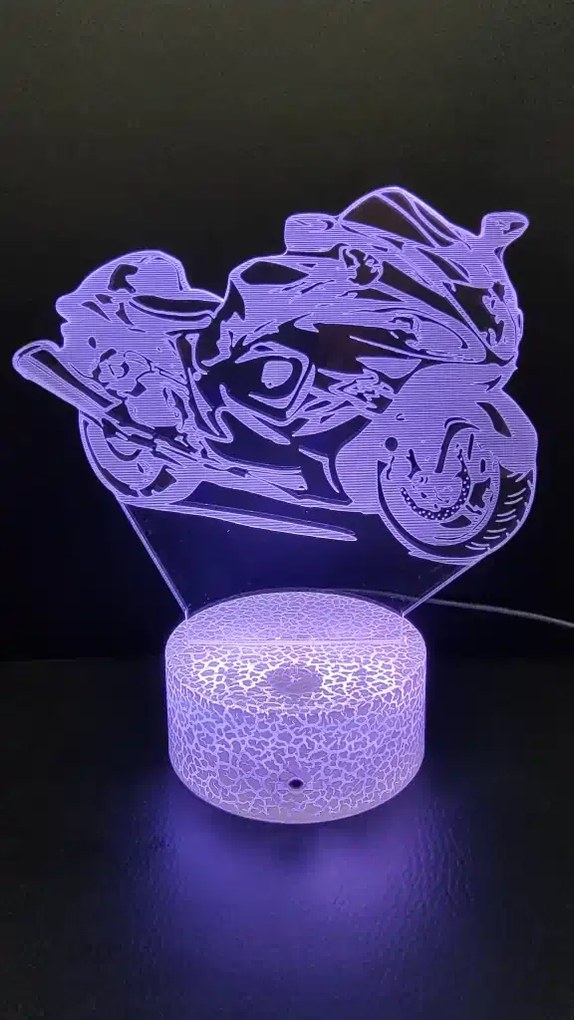 3Dmix 3DL-DRGB023 – 3D LED nočná lampa - Motocykel (Dual RGB)