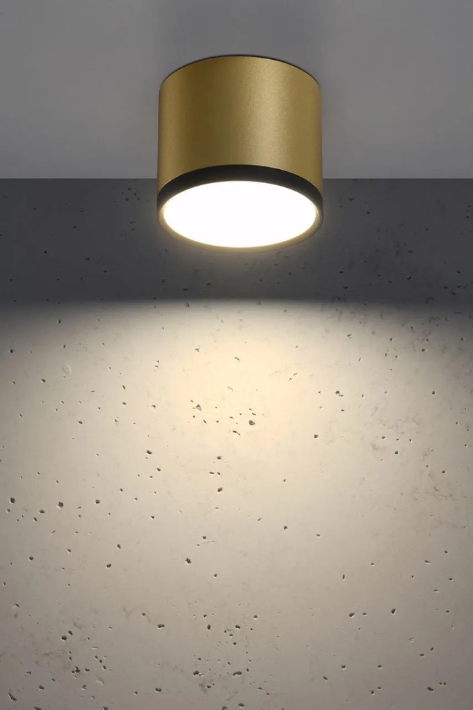 CLX LED stropné bodové svetlo EMILIA-ROMAGNA, 9W, denná biela, 8,8x7,5cm, okrúhle, čiernozlaté