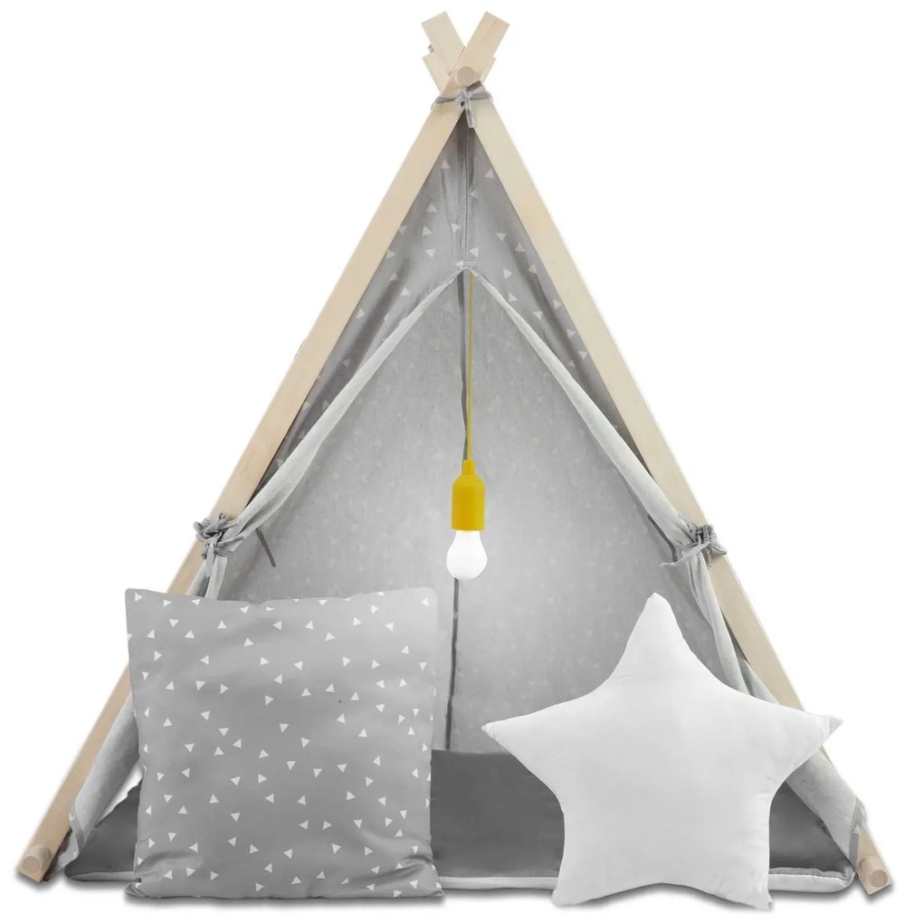 Stan pre deti s lampou Nukido 740521 - šedý