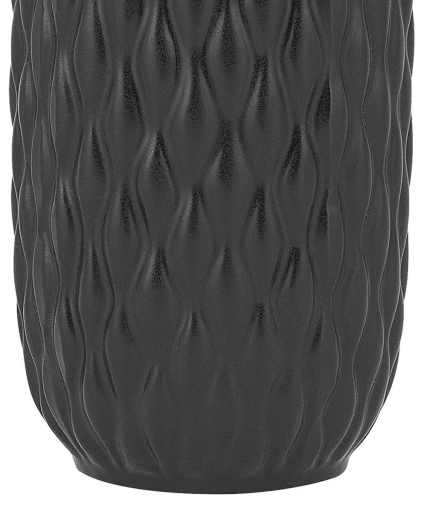 Kamenina Dekoratívna váza 31 Čierna EMAR Beliani