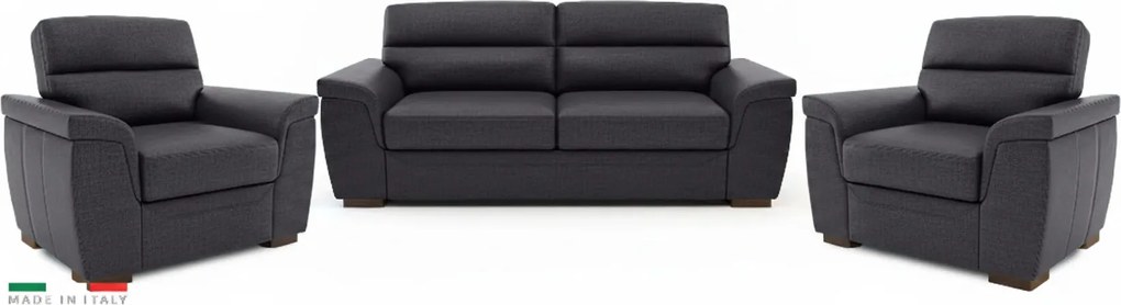 Sedacia zostava ROSSO II 3+1+1, tm. sivá (enjoy new lux - 24 graphite)