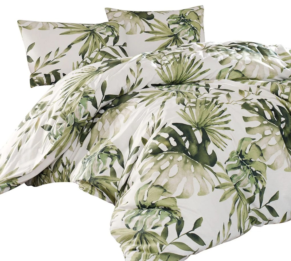 BAVLNENÉ POSTEĽNÉ OBLIEČKY COTTONLOVE EXCLUSIVE BOTANIC 160X200 CM, 2 KS 70X80 CM VZOROVANÉ