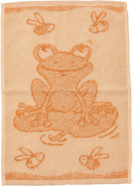 Detský uterák BEBÉ žabička oranžový 30x50 cm
