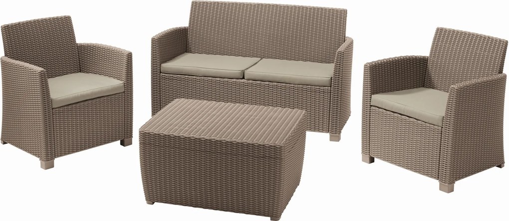 ALLIBERT CORONA Set záhradný, cappuccino/piesková 17198017