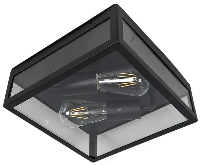 Priemyselné inteligentné vonkajšie stropné svietidlo čierne vrátane 2 WiFi ST64 - Rotterdam