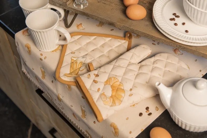 Béžová bavlnená detská chňapka - podložka Your Favorite Breakfast - 20*20 cm
