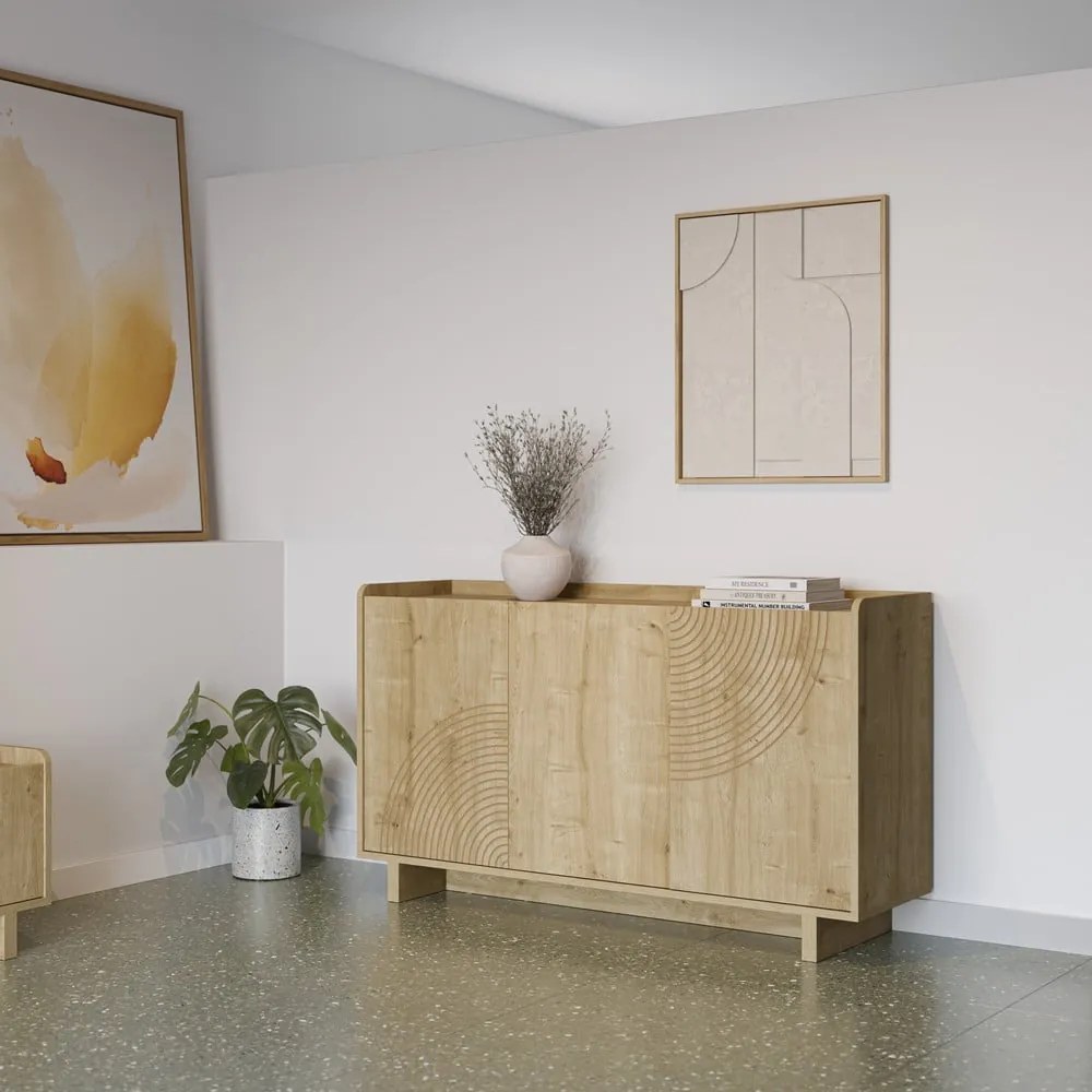 Komoda v dekore duba v prírodnej farbe 140x80x40 cm Daira – Marckeric