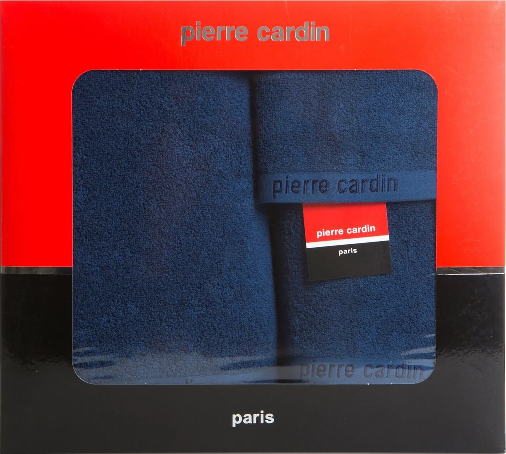 BAVLNENÝ UTERÁK PIERRE CARDIN EVI SADA 3KS 30X50 CM, 50X90 CM, 70X140 CM TMAVOMODRÁ