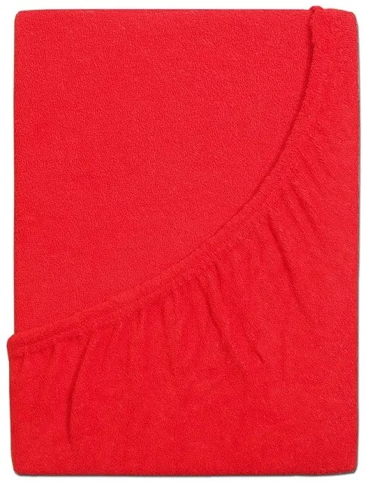 Froté plachta do detskej postieľky EXCLUSIVE 70x140 cm červená