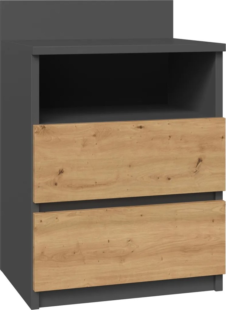 Noční stolek Houseland Malwa 01 dub artisan/antracit