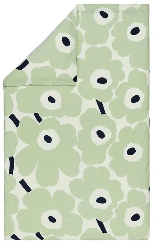 Obliečky Unikko 150x210 50x60, bavlnené, šalvějovo zelené