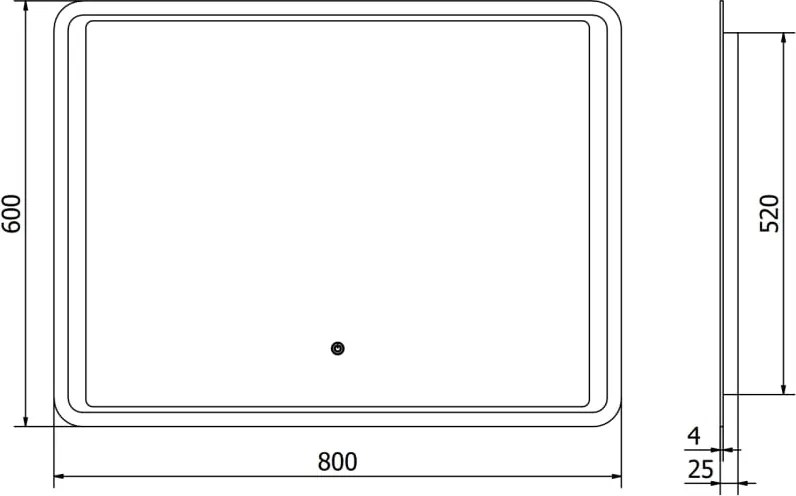 Mexen Zusa kúpeľňové zrkadlo s podsvietením 80 x 60 cm, LED 6000K, proti zahmlievaniu - 9808-080-060-611-00