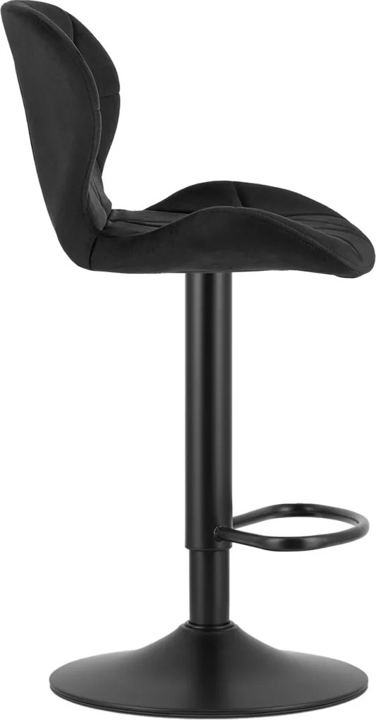 AKCIA Barová stolička s čiernou nohou WEST VELVET, čierna II. akosť