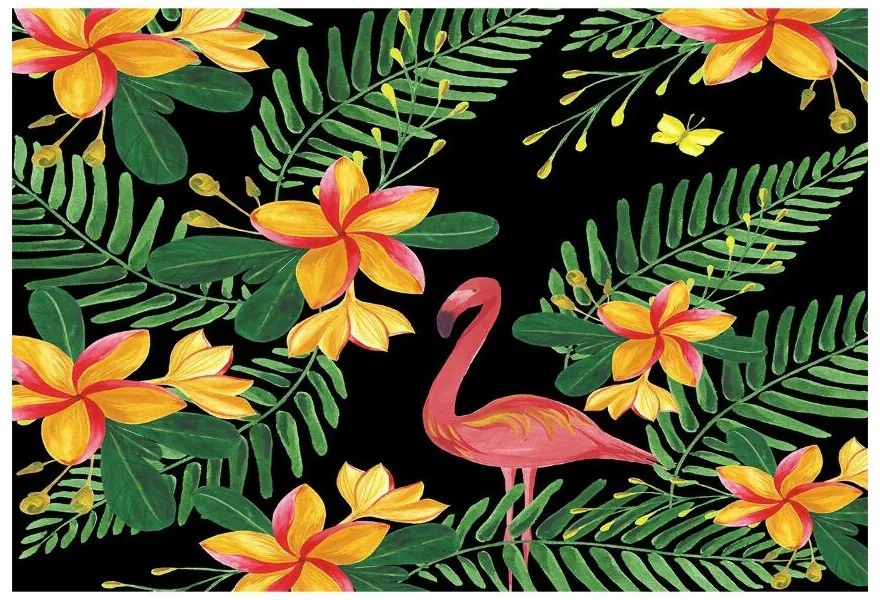 Fototapeta Vliesová Flamingos kvety 312x219 cm