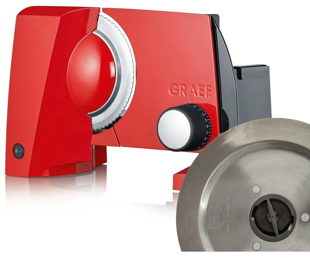 GRAEF SKS 10023 elektrický krájač s 2 kotúčmi, červená