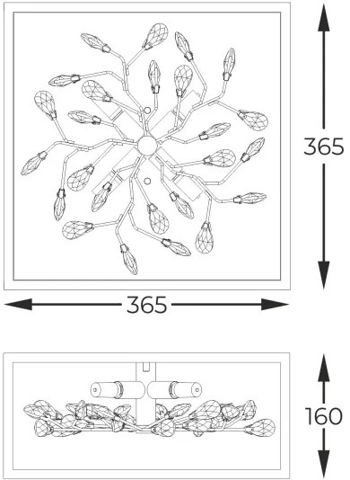 Zuma Line C0578-04A-B5TF - Stropné svietidlo SPRING 4xG9/33W/230V čierna/zlatá