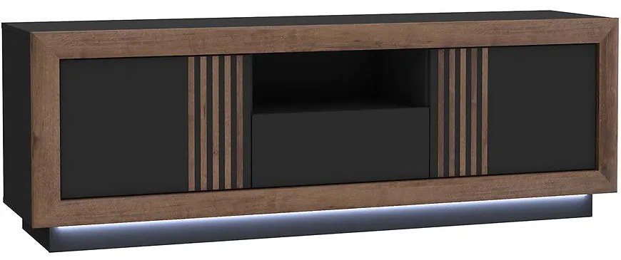 Jedálenský stôl Dub šľachtený/Čierny lesk