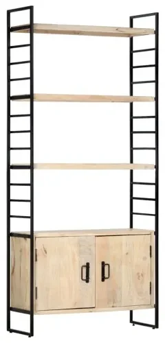 vidaXL 4-poschodová knižnica 80x30x180 cm mangovníkový masív-