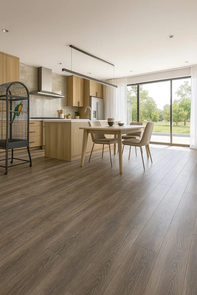 PVC podlaha - lino Toptex Texas Oak 693D, na mieru, šíře 5m, hnedá, filc, chodba / predsieň, Beauflor