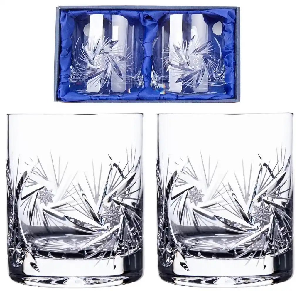 Onte Crystal Bohemia Crystal ručne brúsené poháre na whisky Větrník 330 ml  2KS | BIANO