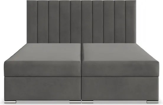 Manželská posteľ AGEN Velvet 160×200 cm sivá