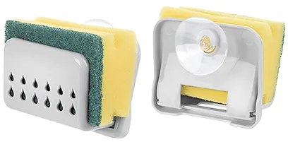 Orion Držiak na hubku do drezu, s hubkou, na prísavku, GABKE sivý