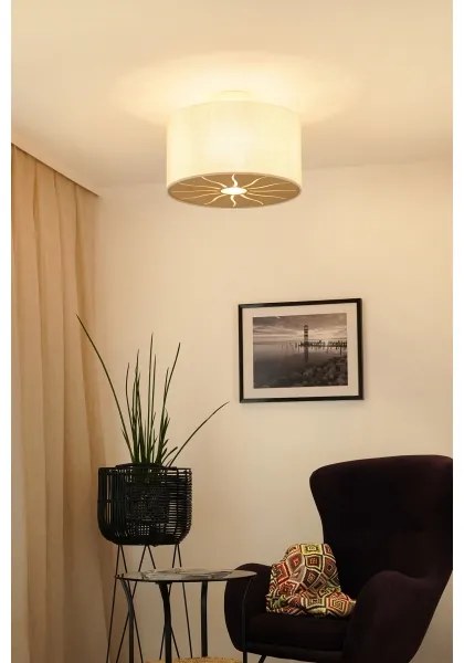 Brilagi - Prisadený luster COUNTRY ROLLER 1xE27/15W/230V pr. 45 cm krémová