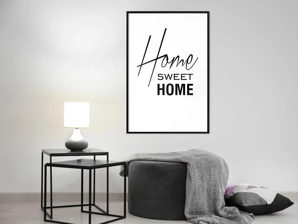 Artgeist Plagát - Black and White: Home Sweet Home [Poster] Veľkosť: 20x30, Verzia: Čierny rám