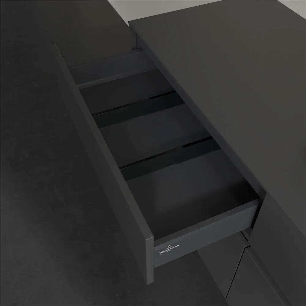 VILLEROY &amp; BOCH Collaro závesná skrinka pod umývadlo na dosku (umývadlo vpravo), 4 zásuvky, 1400 x 500 x 548 mm, Glossy Grey, C11800FP