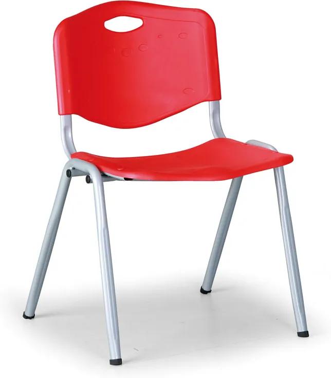 Plastová jedálenská stolička HANDY, červená