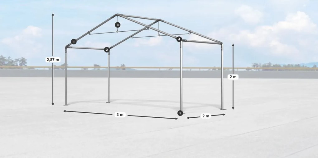Bestent Skladová hala/ garáž 3x2x2m Comfort PE 240g