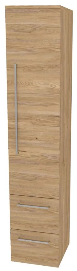 Mereo, Mereo Bino, kúpeľňová skrinka vysoká 163 cm, pravá, Multidecor, Jaseň horský, MER-CN698JASH
