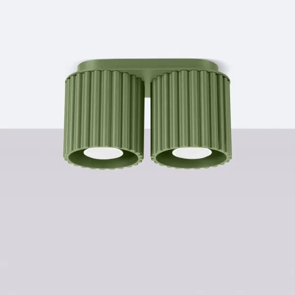 Sollux SL.1795 - Bodové svietidlo AURA 2xGU10/10W/230V zelené