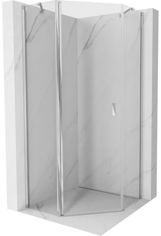 Mexen Mist, päťuholníkový sprchový kút výklopný 90 x 90 cm, číre sklo, chrómový profil, 8A8-090-090-01-00
