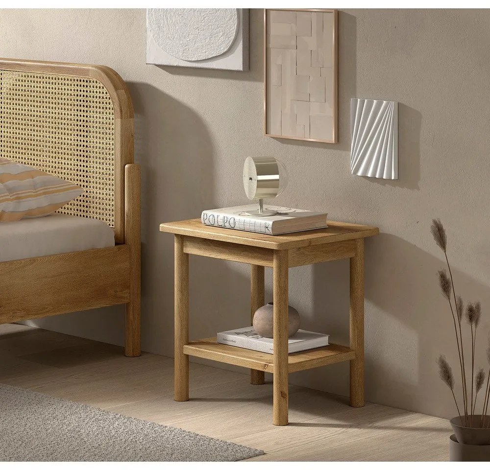 Nočný stolík z dubového dreva v prírodnej farbe Olive – Vipack