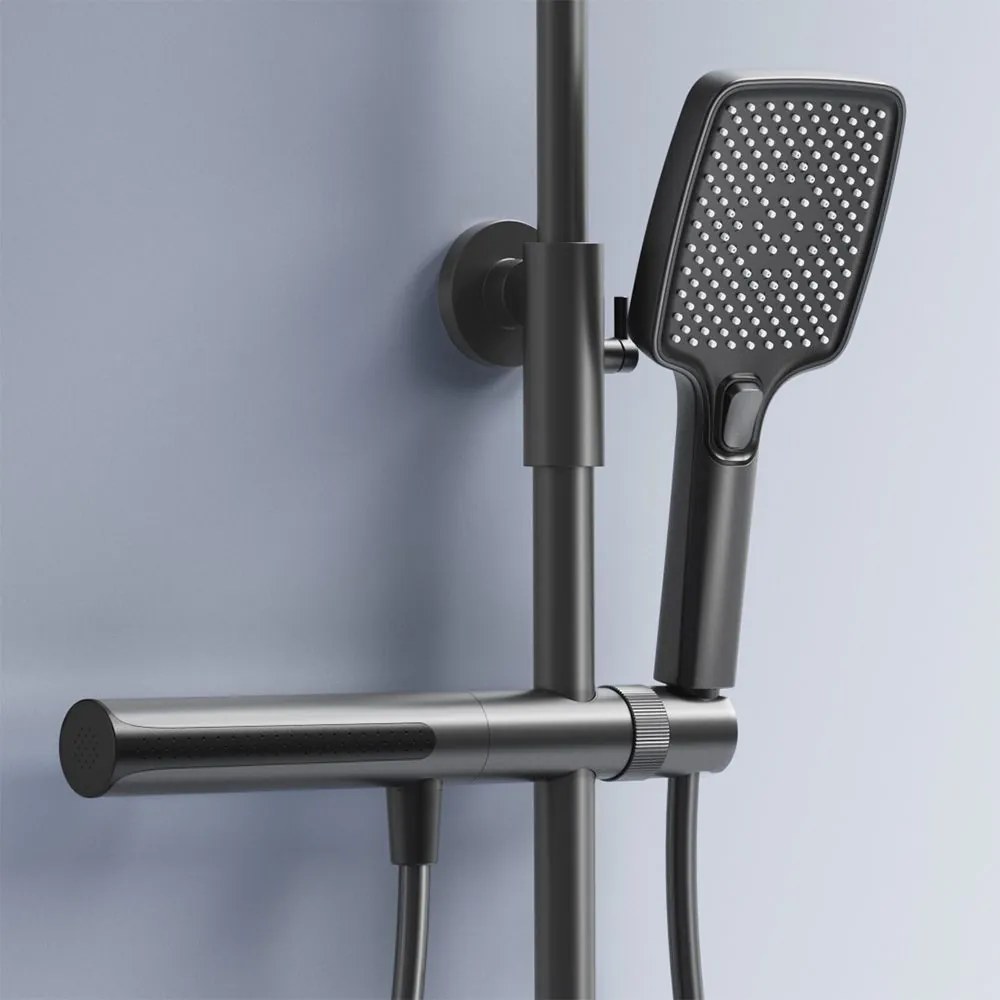 Rea Pedro, sprchový set s termostatom, grafitová, REA-P0896