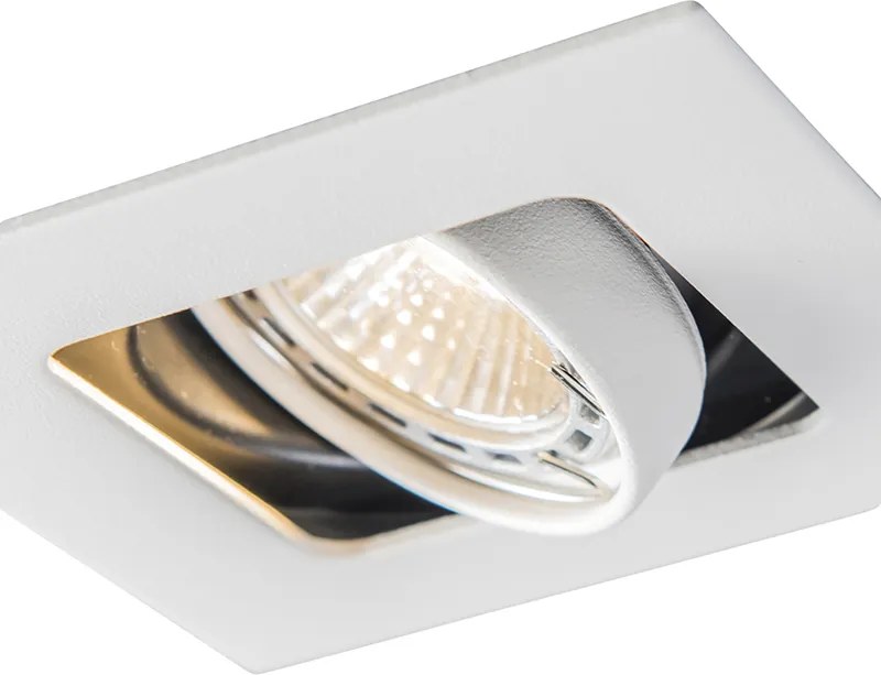 Štvorcové zapustené bodové svetlo biele otočné a nakloniteľné - Artemis